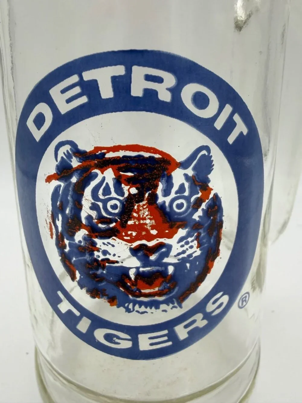 Vintage 1980s Detroit Tigers Mug O' Nuts Glass Beer Stein Peanut Jar Lid MLB USA